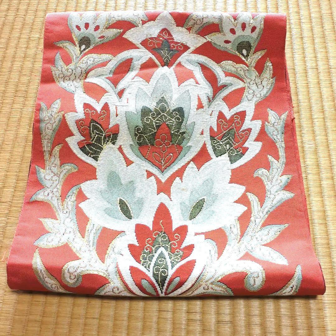 11時までタイムセールアンティーク正絹名古屋帯刺繍入り - メルカリ