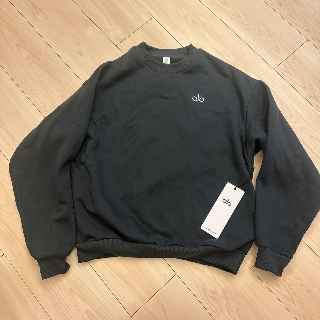 alo ブラック クルーネックスウェット XXS オンライン ストア