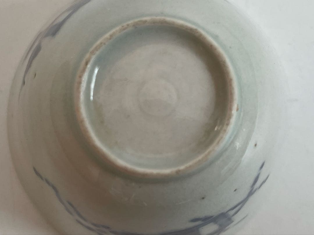 骨董 アンティーク 古伊万里 幾何学文様 蕎麦猪口 直し カマキズあり