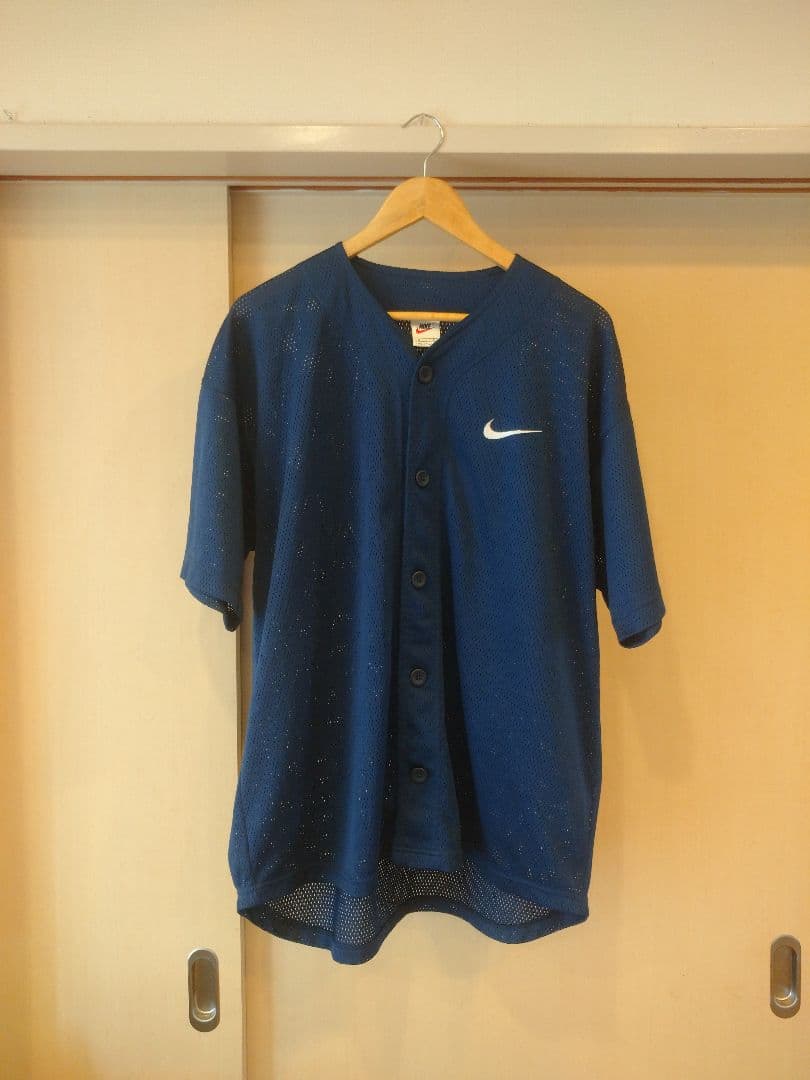 90's Nike(ナイキ)ベースボールシャツ(Mサイズ)(希少)(メッシュ) 90s NIKE メッシュ ベースボールシャツ XL 白タグ ヴィンテージ - メルカリ