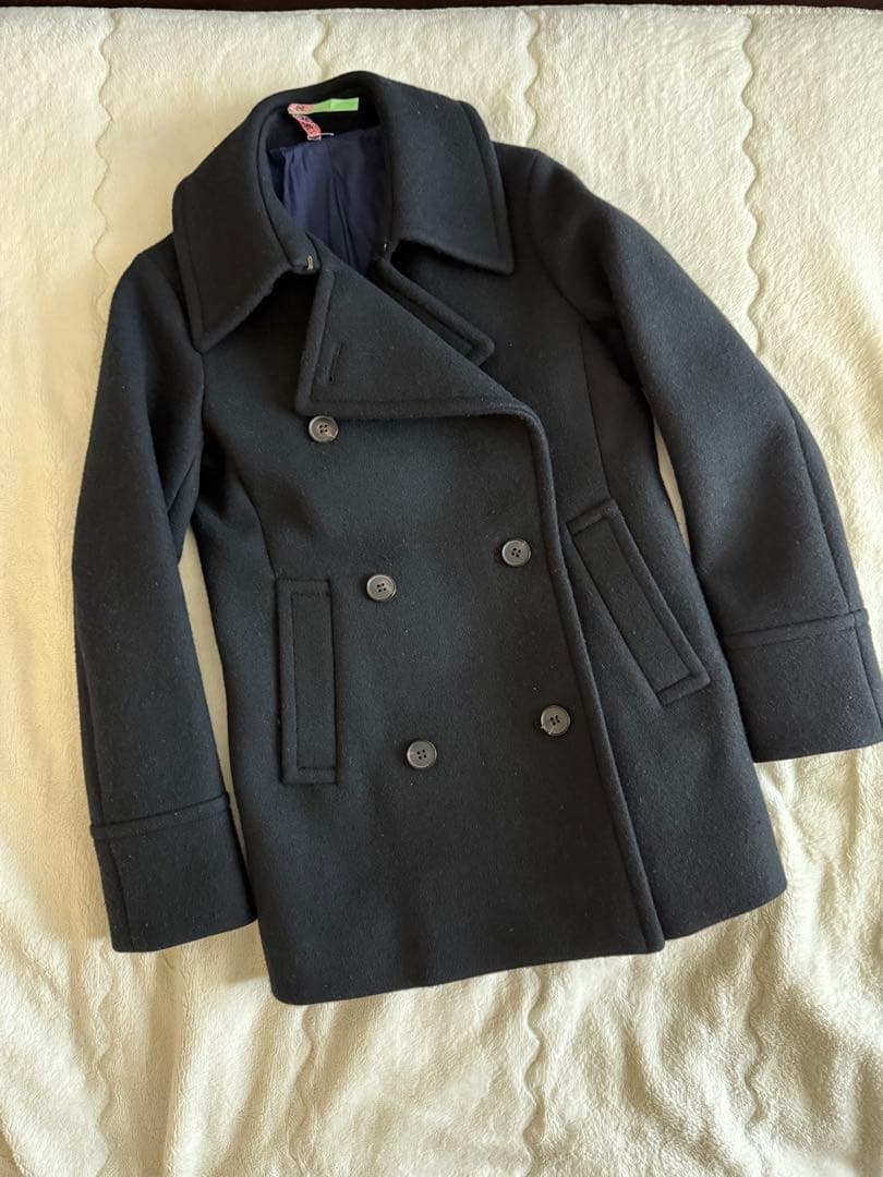 専用　美品　ドゥロワー　黒 ウール ピーコート 38 Drawer(ドゥロワー) ウールカシミヤメルトンピーコート6525-29-0661