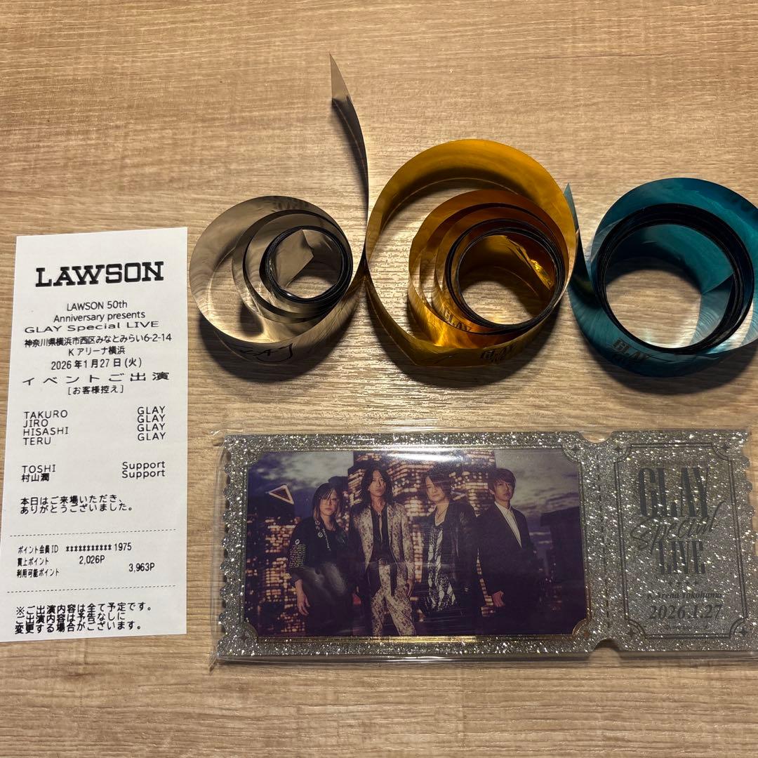 GLAY Special LIVE記念アクリルブロック&銀テープ＆レシート GLAY Special LIVE記念アクリルブロック&銀テープ - メルカリ