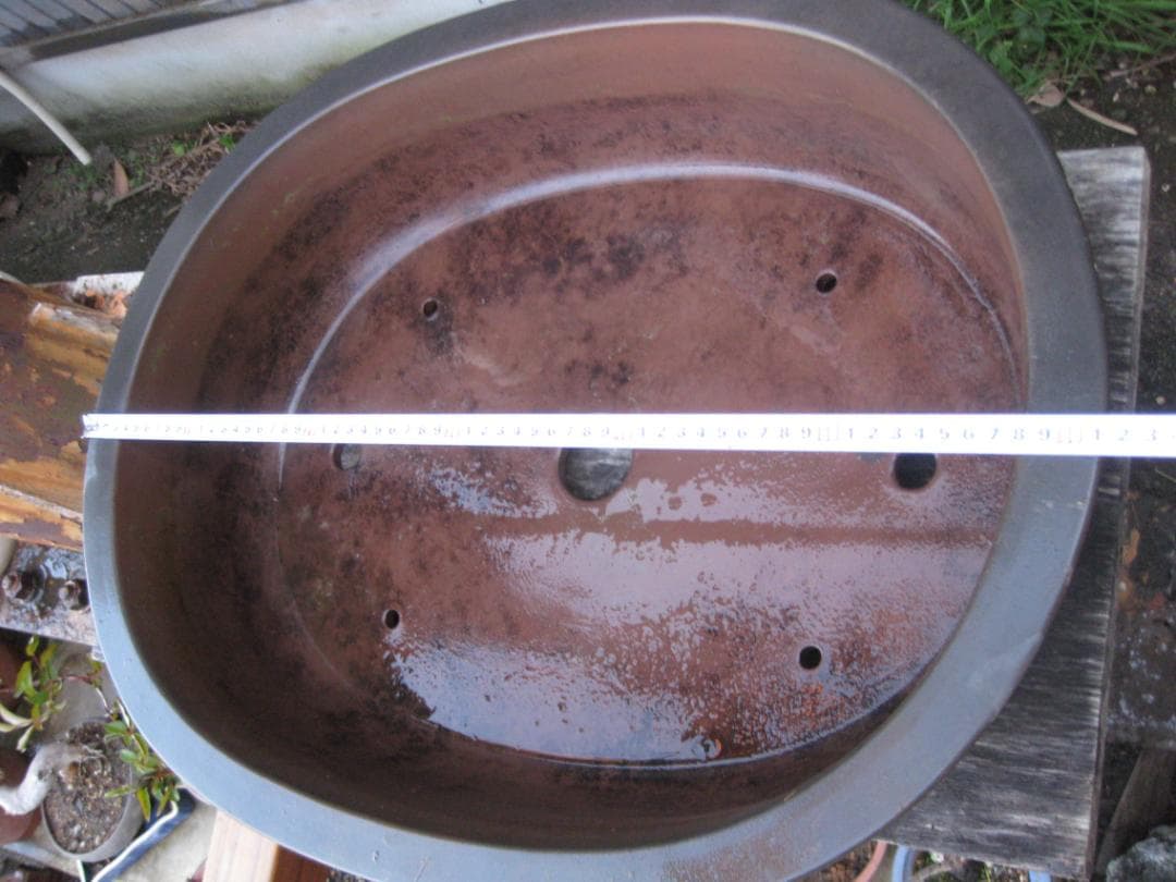 盆栽鉢 常滑「山晃」16,5x61,5x49cm11kg 野外軒下長期保管中古品