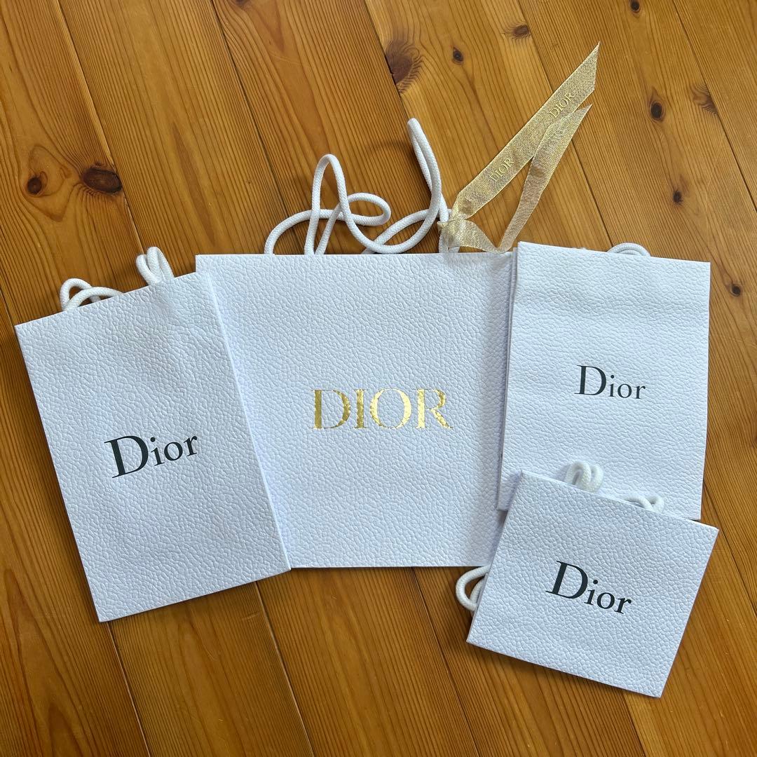 Dior ショップ袋セット ホワイト 3サイズ4枚 - メルカリ