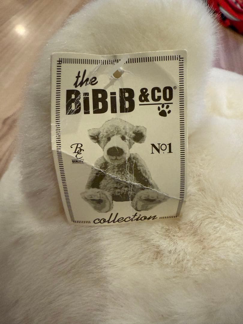 タグあり】BiBiB&Co社 ポーラーベア ホッキョクグマ ぬいぐるみ剥製風