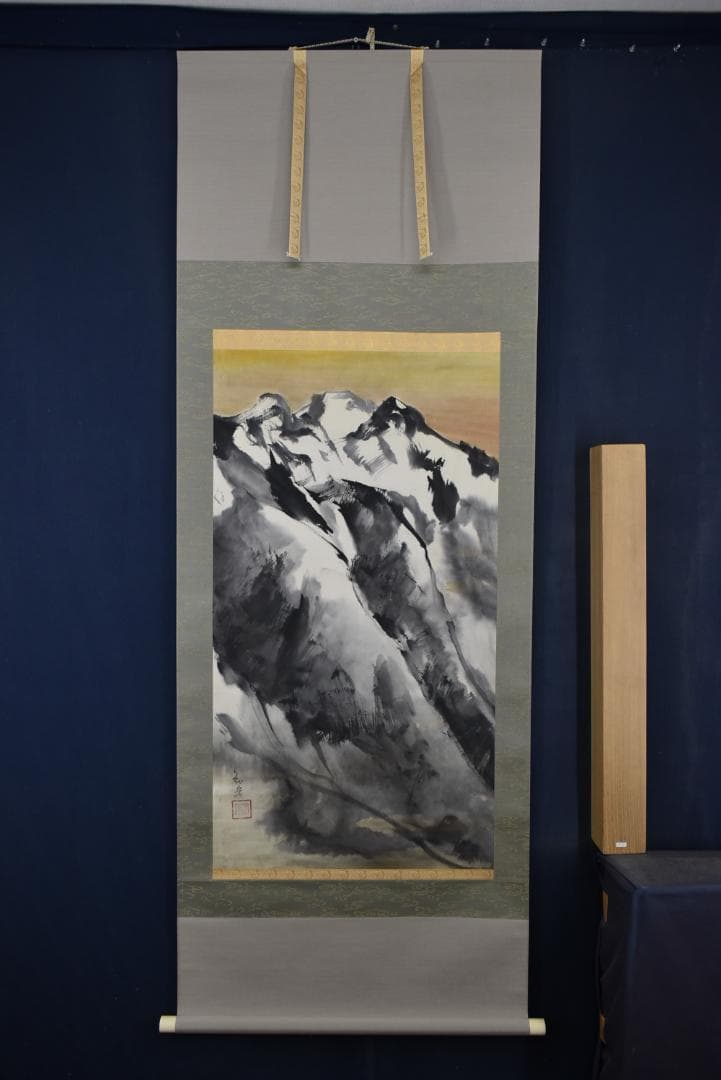 作者不詳/山岳図/春山晴日/掛軸☆宝船☆Z-691 - メルカリ