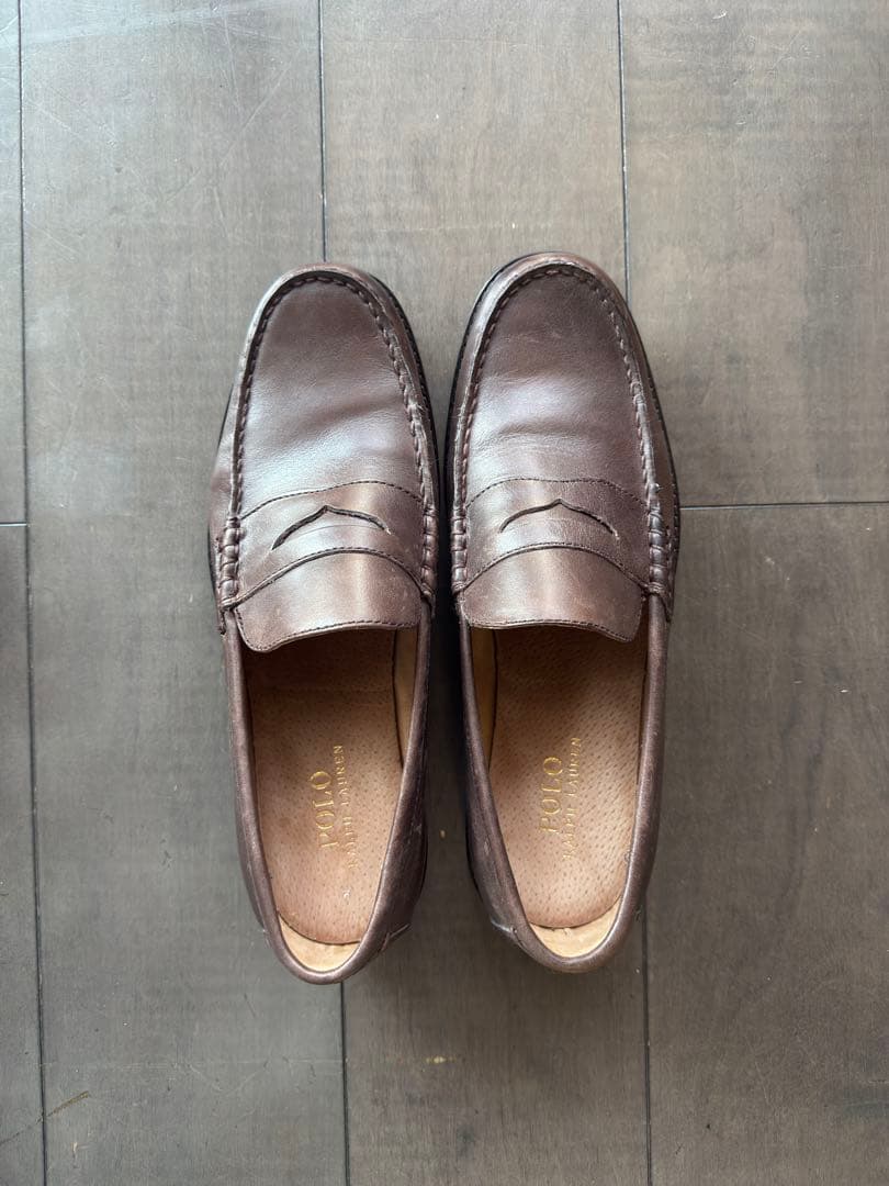 難あり】Polo Ralph Laurenダークブラウン レザー ローファー - メルカリ