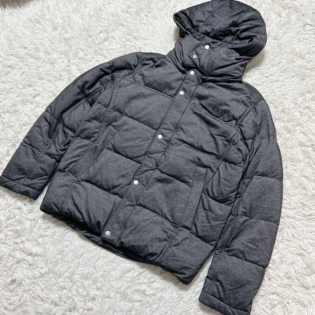 【c6808】FRED PERRY ダウンジャケット グレー 中古・古着通販】FRED PERRY (フレッドペリー) ダウンジャケット