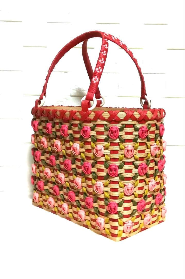 《 あゆみ 》エコクラフトバンドかごバック　３点