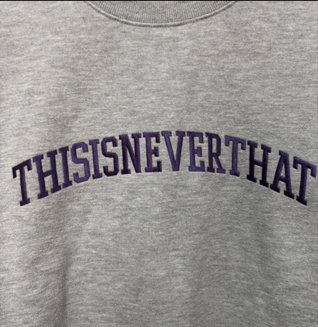 thisisneverthat 正規品 刺繍ロゴ スウェット グレー L - メルカリ