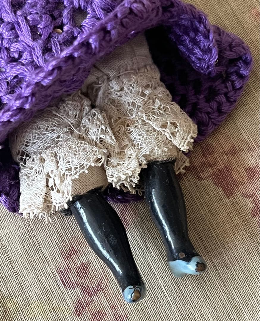 アンティークビスクドール陶器小さなドールミニョネット レトロ人形