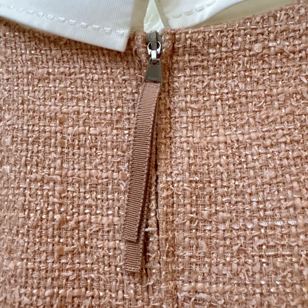 FOXEYのフリマアイテム一覧 FOXEY ツイード 襟付き 半袖ワンピース 40