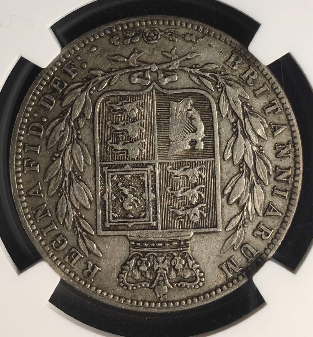 希少 レア】1875年 イギリス ヴィクトリア ハーフクラウンコイン XF40