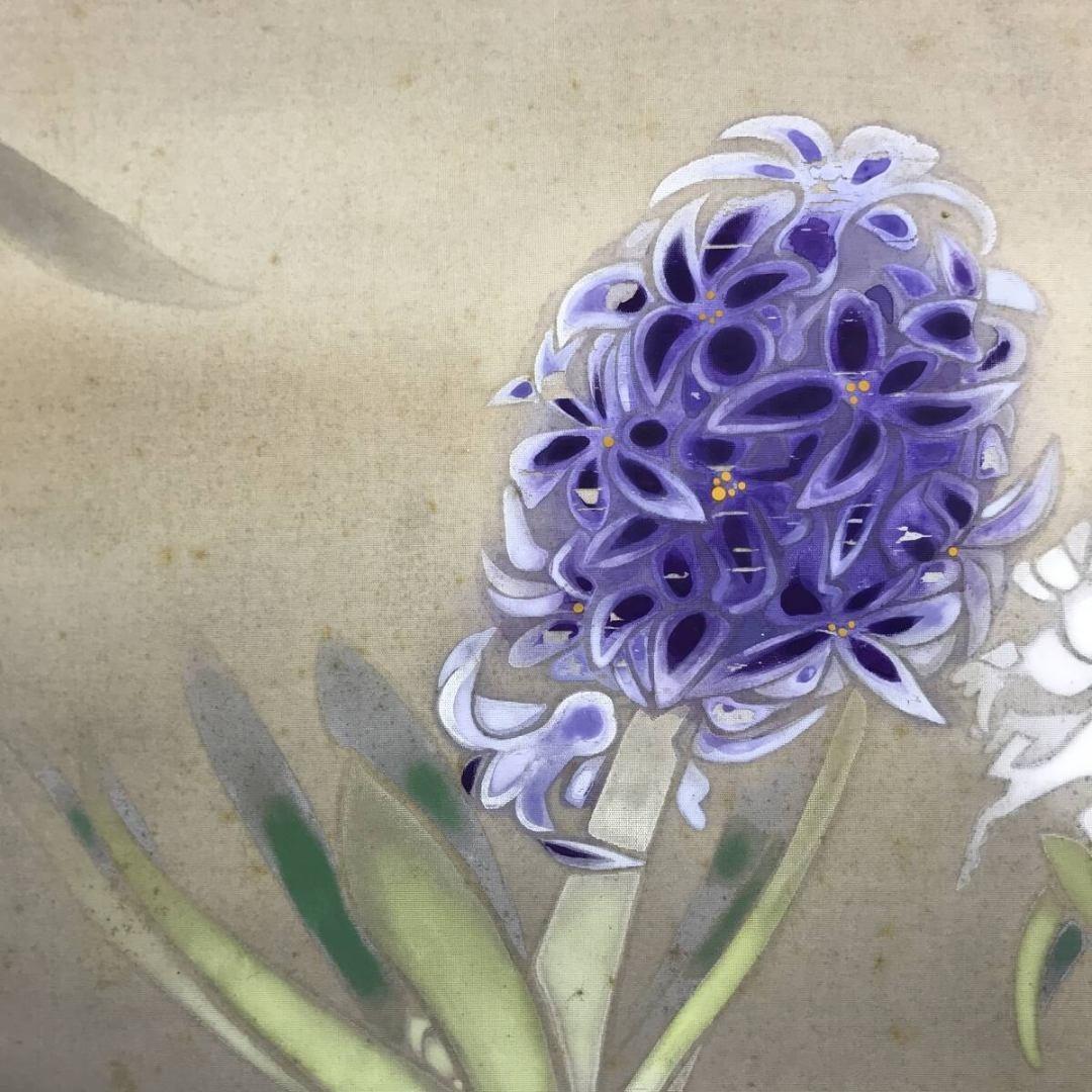 模写/速水御舟/紫蘭/シラン/花図/横物/掛軸/名家伝来/AK-237 - メルカリ