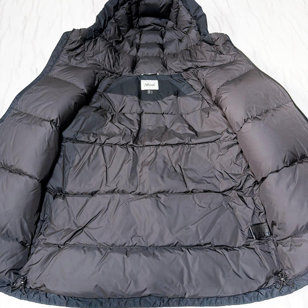 《美品》ナンガ オーロラテックス ダウンジャケット フード ブラック Lサイズ