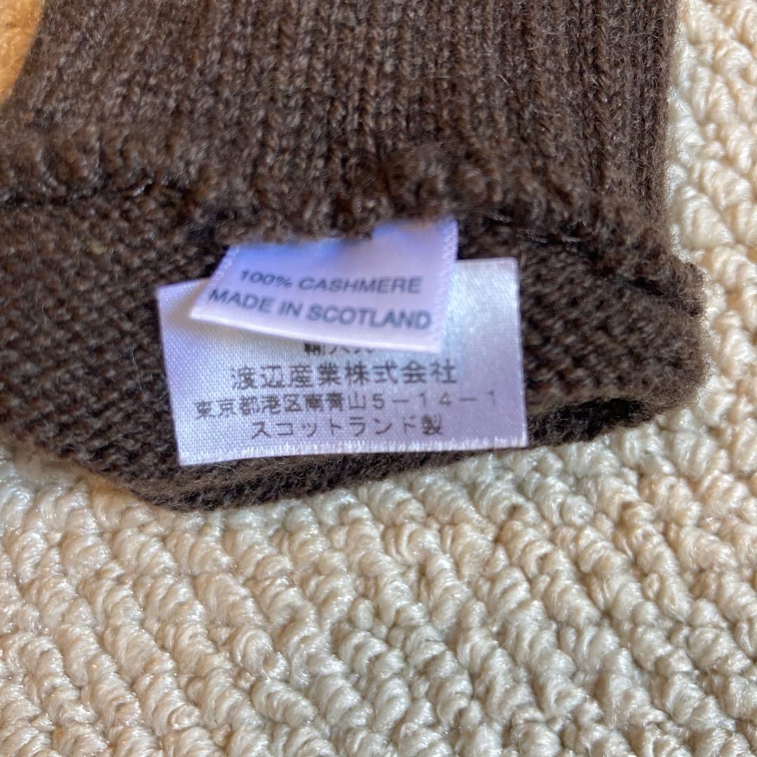 カシミア リストウォーマー 指無し手袋 ブラウン - メルカリ