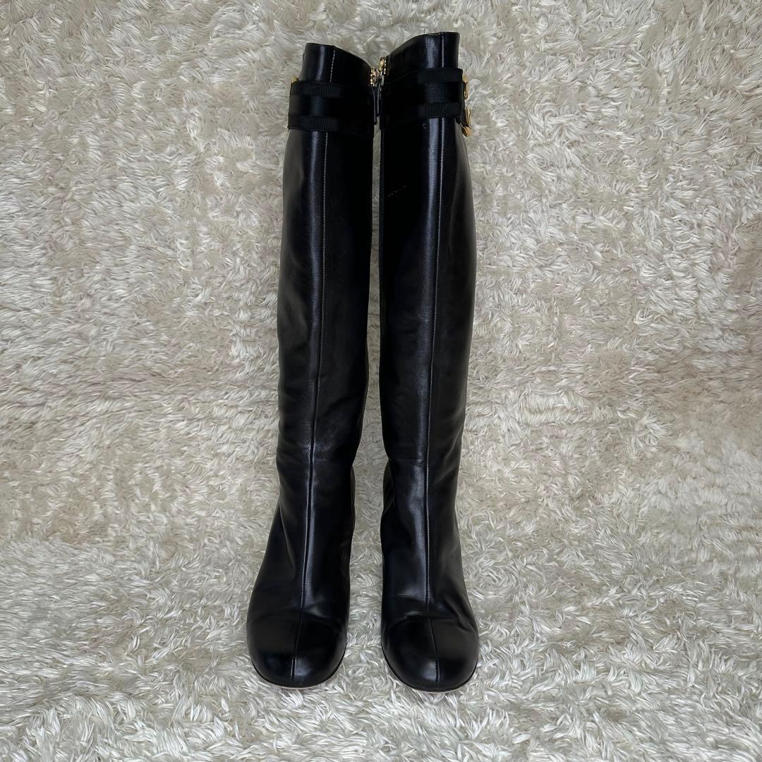 美品】GUCCI ジョッキーブーツ G金具 インターロッキング 黒 23cm