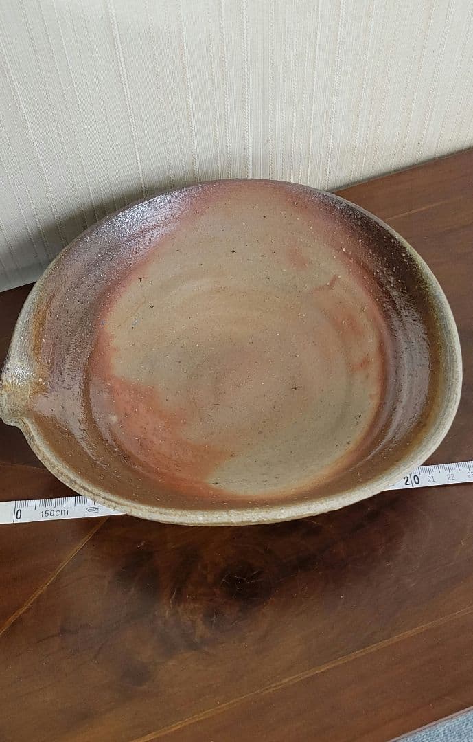 赤膚焼 香柏窯 尾西楽斎作 花器 水盤 平鉢 円照寺の古代瓦写し 料理皿