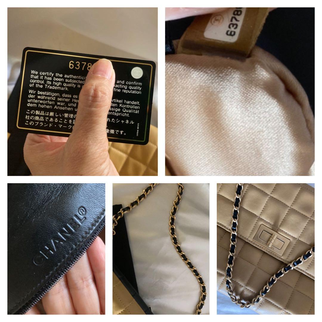 極美品♡ラムスキン チョコバー 2.55 バイカラー チェーンバッグ W