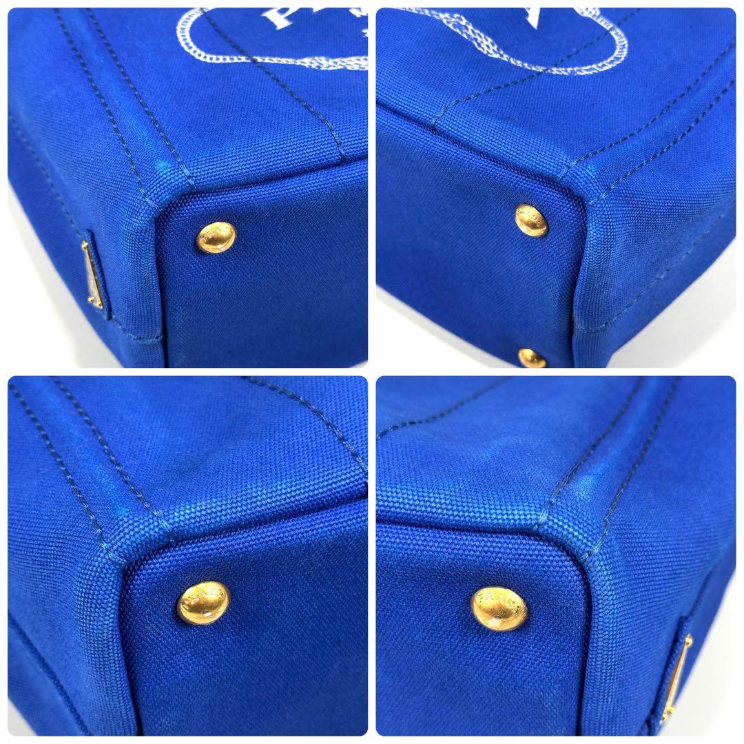 美品✨ PRADA カナパ S 2way ショルダー付 ブルー Cobalto - メルカリ