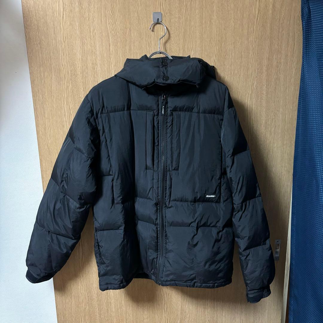 XLARGE ダウンジャケット 黒 フード付き - メルカリ