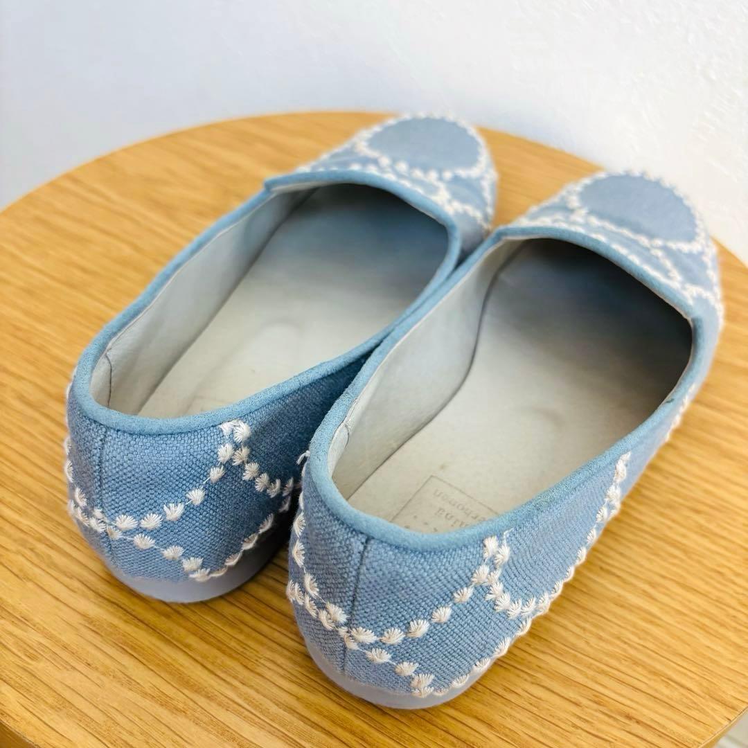 美品 ミナペルホネン 靴 パンプス フラットシューズ 23.5cm タンバリン