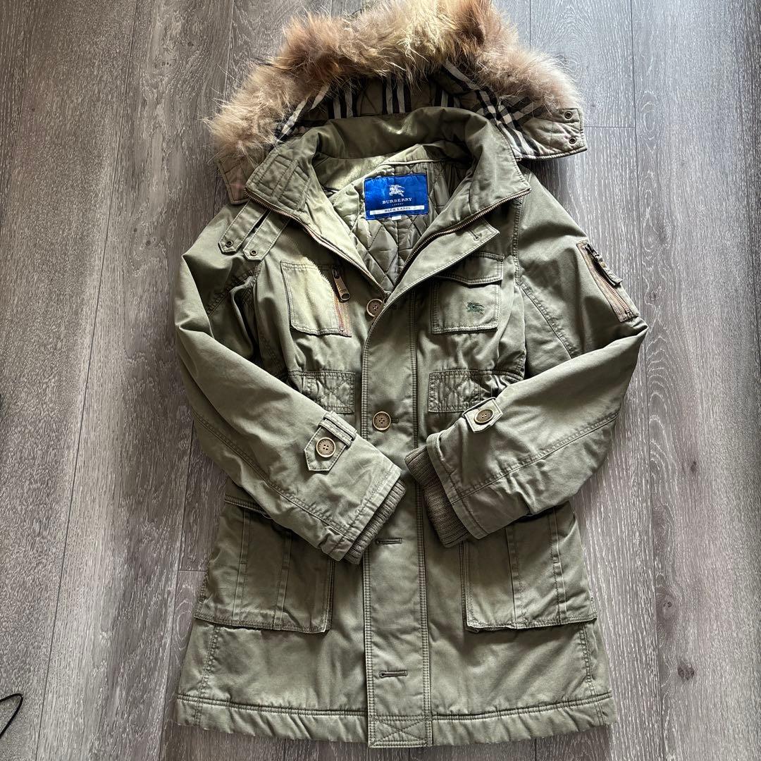 Kn☆☆バーバリーブルーレーベル☆ミリタリーコート☆38 モッズコート バーバリーブルーレーベル38