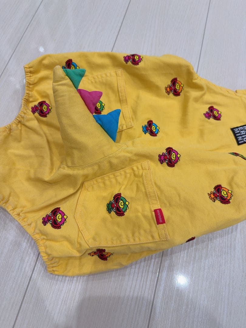 ヒスミニhysteric-mini黄色いキャラクター刺繍ロンパースの通販はau