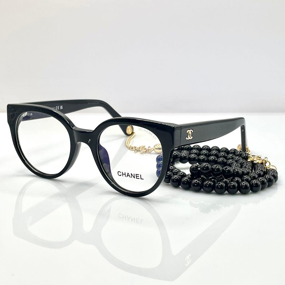 CHANEL 眼鏡用フレーム 新作ボールチェーンストラップココマーク