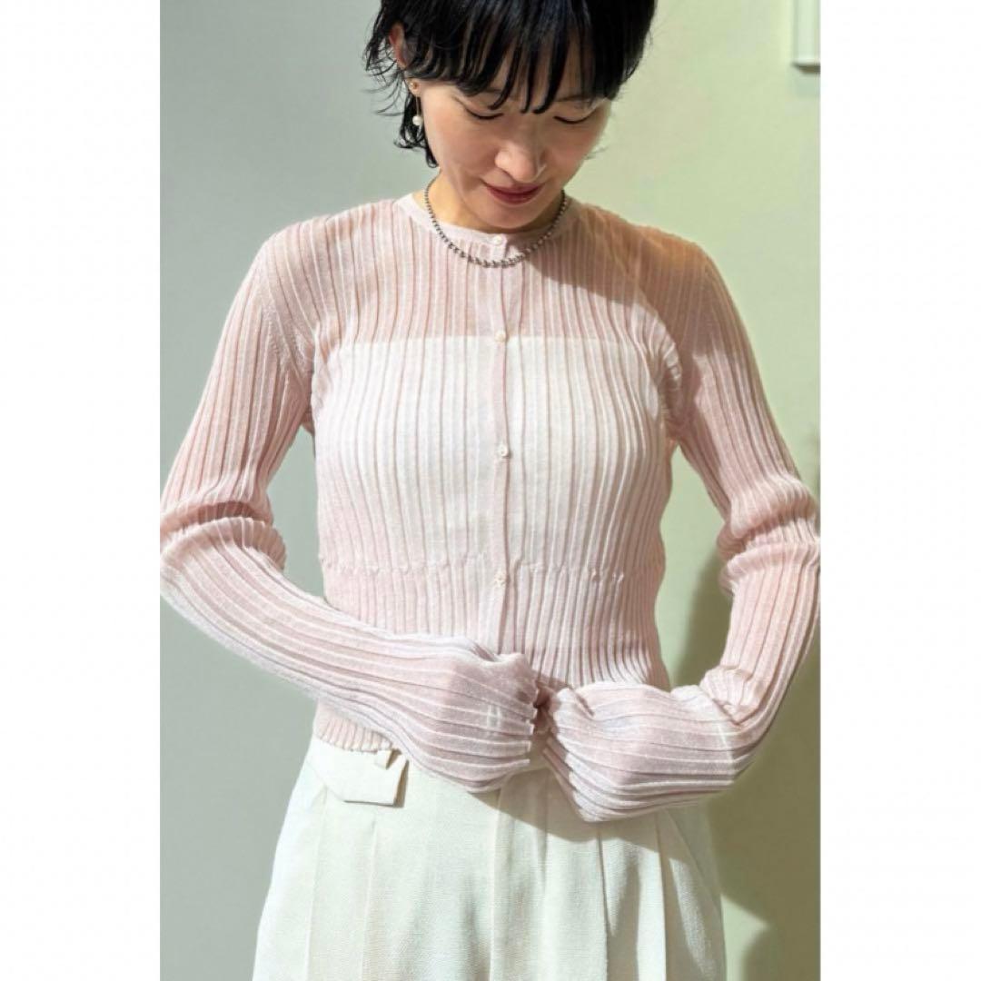 スタニングルアー シアーリブカーディガン ピンクM - メルカリ