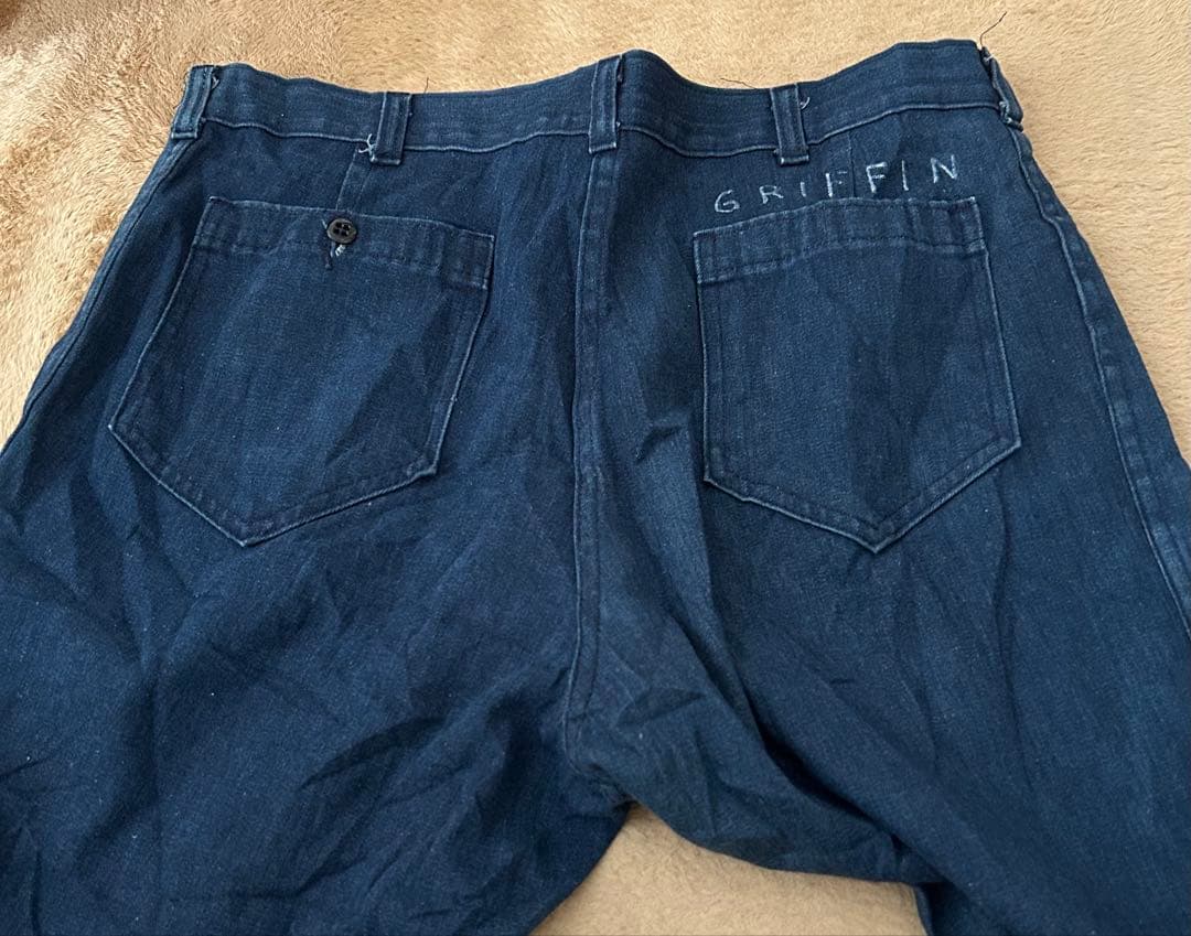 M*2様 70s navdungaree 米軍実物デニムセーラーパンツフレア ベ - メルカリ