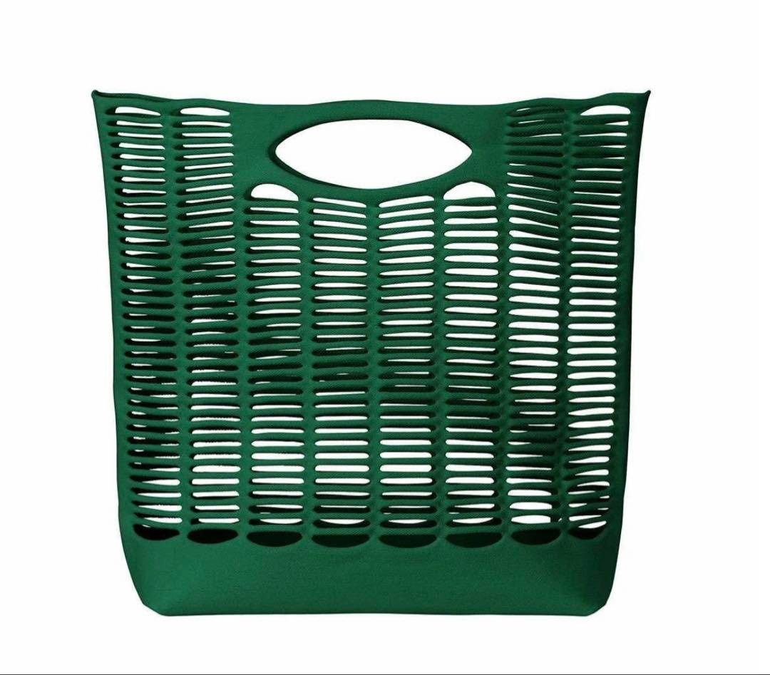 【極美品】Issey Miyake イッセイミヤケ Mokko エコバッグ 緑 グッド グッズ イッセイ ミヤケから水洗い出来るニットバッグ「モッコ