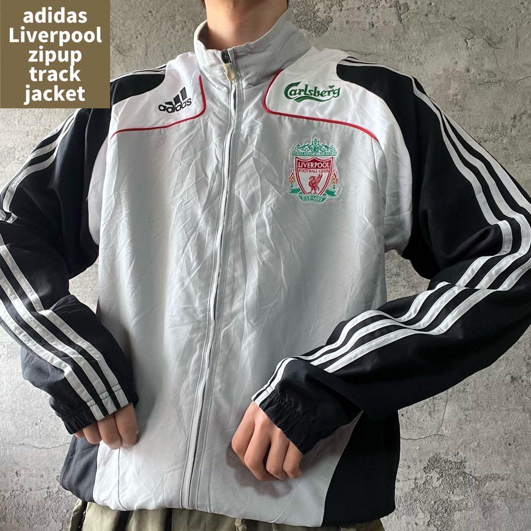 00s古着 adidas リバプール ナイロンジャケット サッカー ワッペン刺繍