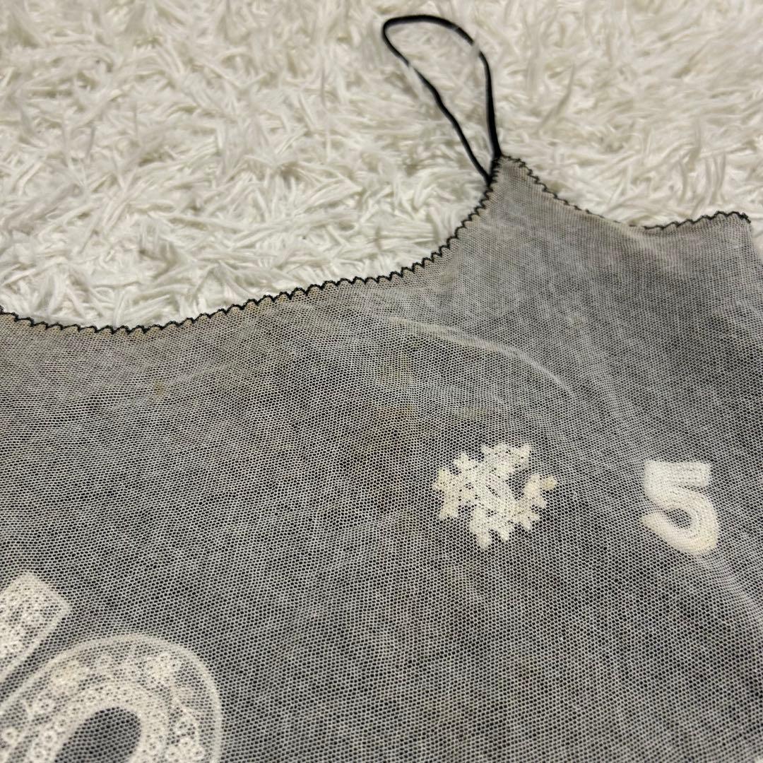 CHANEL ココマーク No.5 デザイン 刺繍 キャミソール メッシュ 38