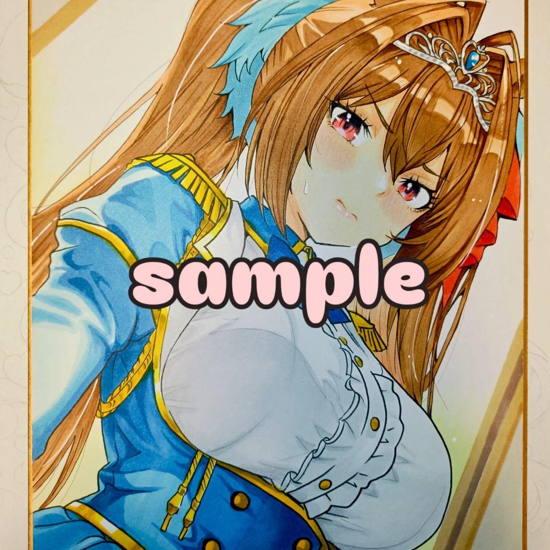 さ*ち様 手描きイラスト　ファンアート　ウマ娘　ダイワスカーレット　中色紙　原画 さ*ち様 手描きイラスト ファンアート ウマ娘 ダイワスカーレット 中