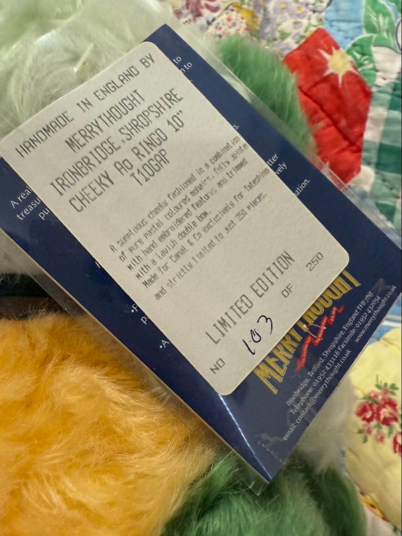 Merrythought メリーソート社 チーキー青りんご250体限定103 - メルカリ