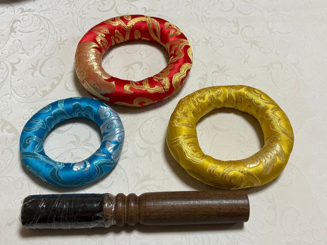 希少】龍彫りシンギングボウル トリオ／C・E・G調和セット／ネパール