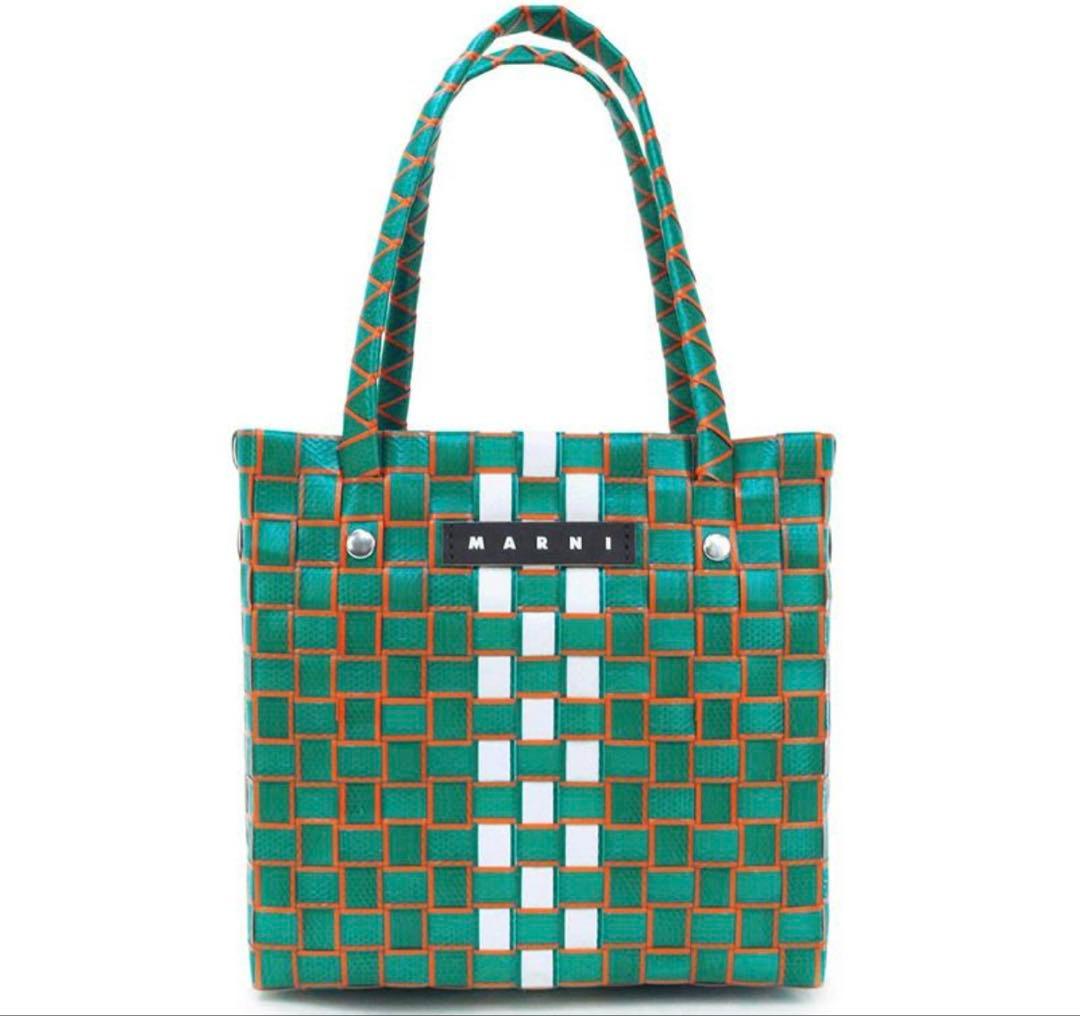 MARNI MARKET かごバッグ　グリーンマルチ MARNI（マルニ） バッグ Marni Market アニマルバスケット グリーン