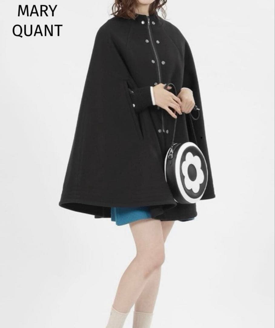 ゆき極美品！MARY QUANT マリークワントアーカイブポンチョコートM MARY QUANT（マリークワント）の「アーカイブポンチョ2 ロングコート