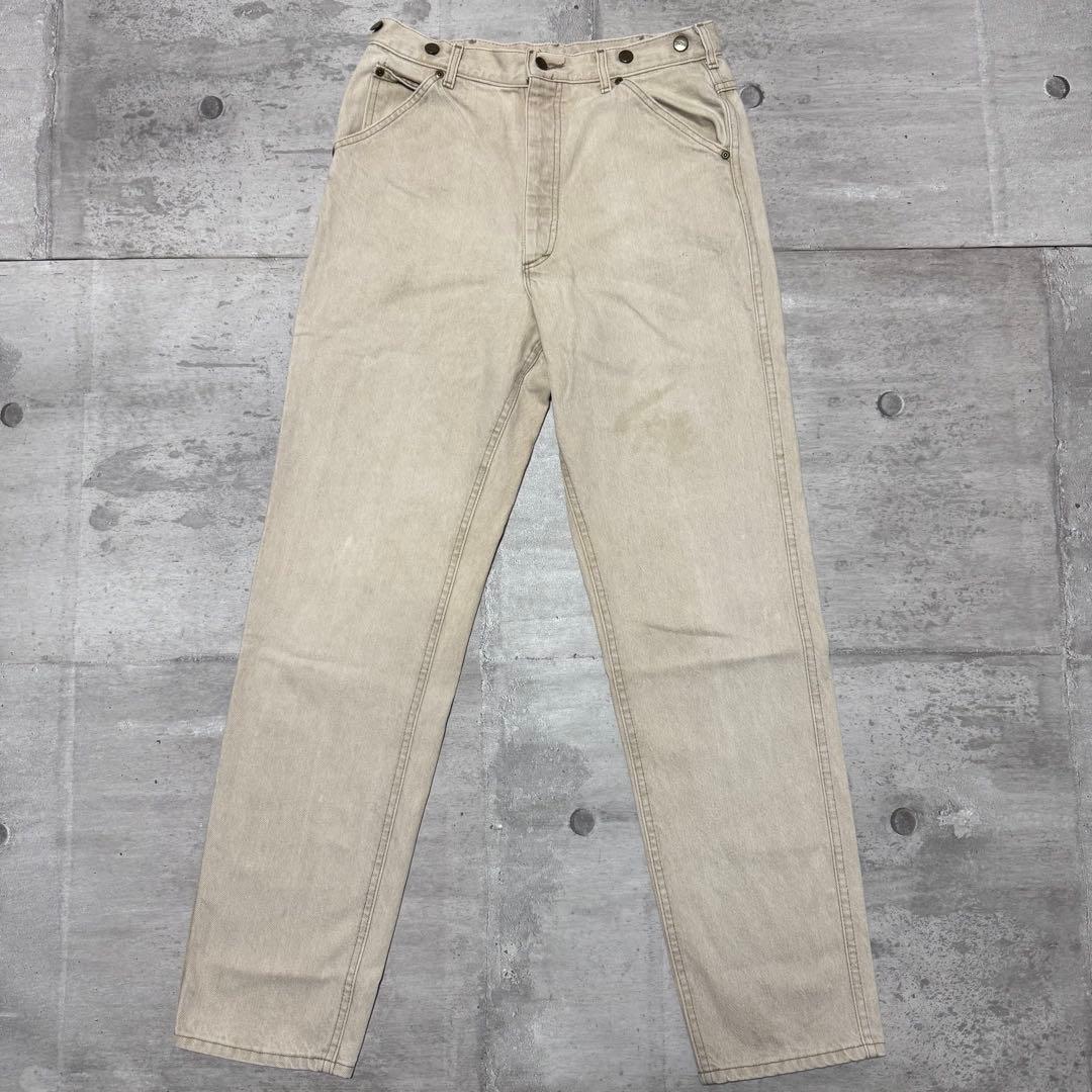 80s USA製 L.L.Bean デニム 生成り サスペンダーボタン 希少