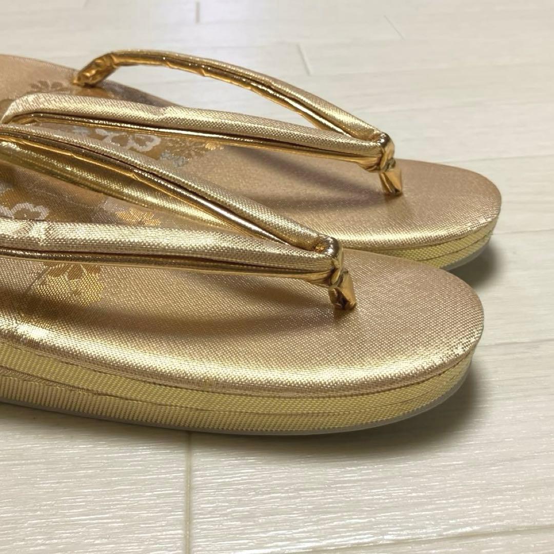 《未使用》佐賀錦　草履バッグセット　礼装　ゴールド