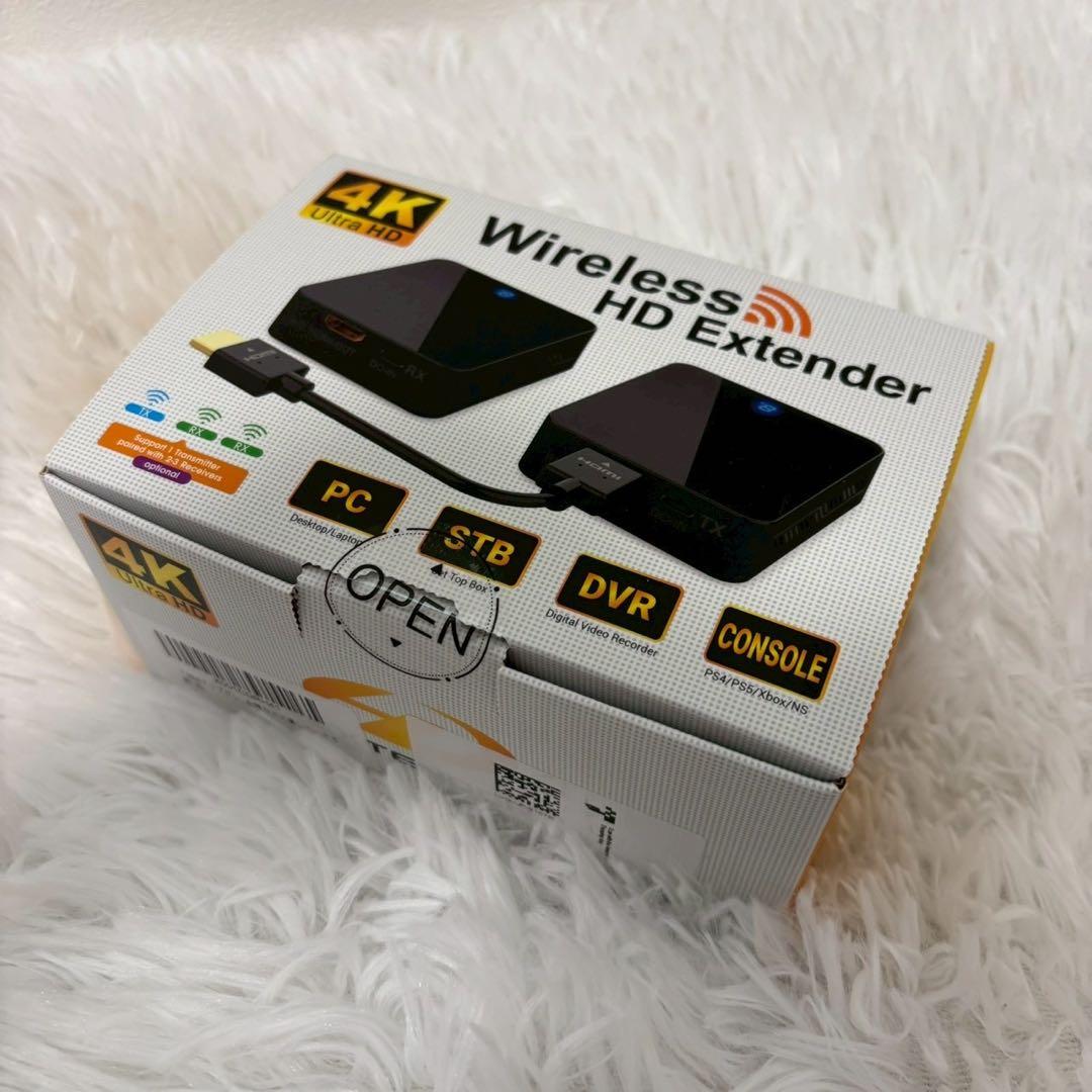 58 ワイヤレスHDMI送信機受信機 無線 4K@30Hz 4Kデコード 新品黒 ワイヤレスHDMI送信機と受信機 hdmi 無線4K@30Hz LuckDog 4Kデコード