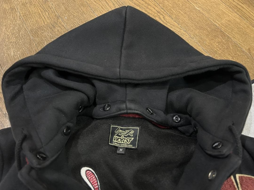 クローズ×WORST デスラビット 刺繍 ボンディングスタジャン フード M