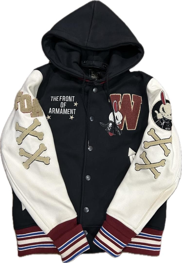 クローズ×WORST デスラビット 刺繍 ボンディングスタジャン フード M