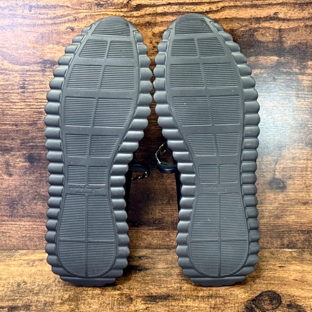 ☆即発 フェラガモ SANDY 厚底 バレエ 黒 6.5C 極美品 ナッパレザー