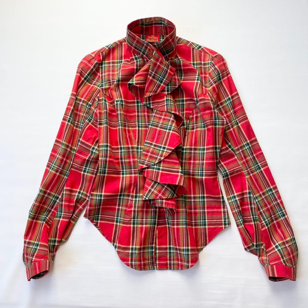 【美品】ヴィヴィアンウエストウッド　ブラウス　フリル　オーブボタン　イタリア製 新品同様 ヴィヴィアンウエストウッド レッドレーベル 長袖シャツ