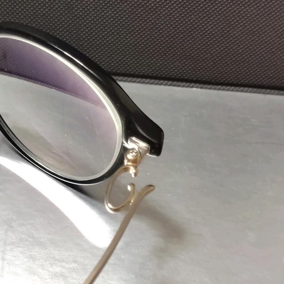 999.9 フォーナインズ M-75 ブラック×ホワイトゴールド メガネ - メルカリ