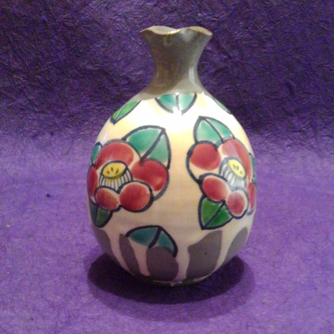 京焼 手描白刷毛椿画酒器揃