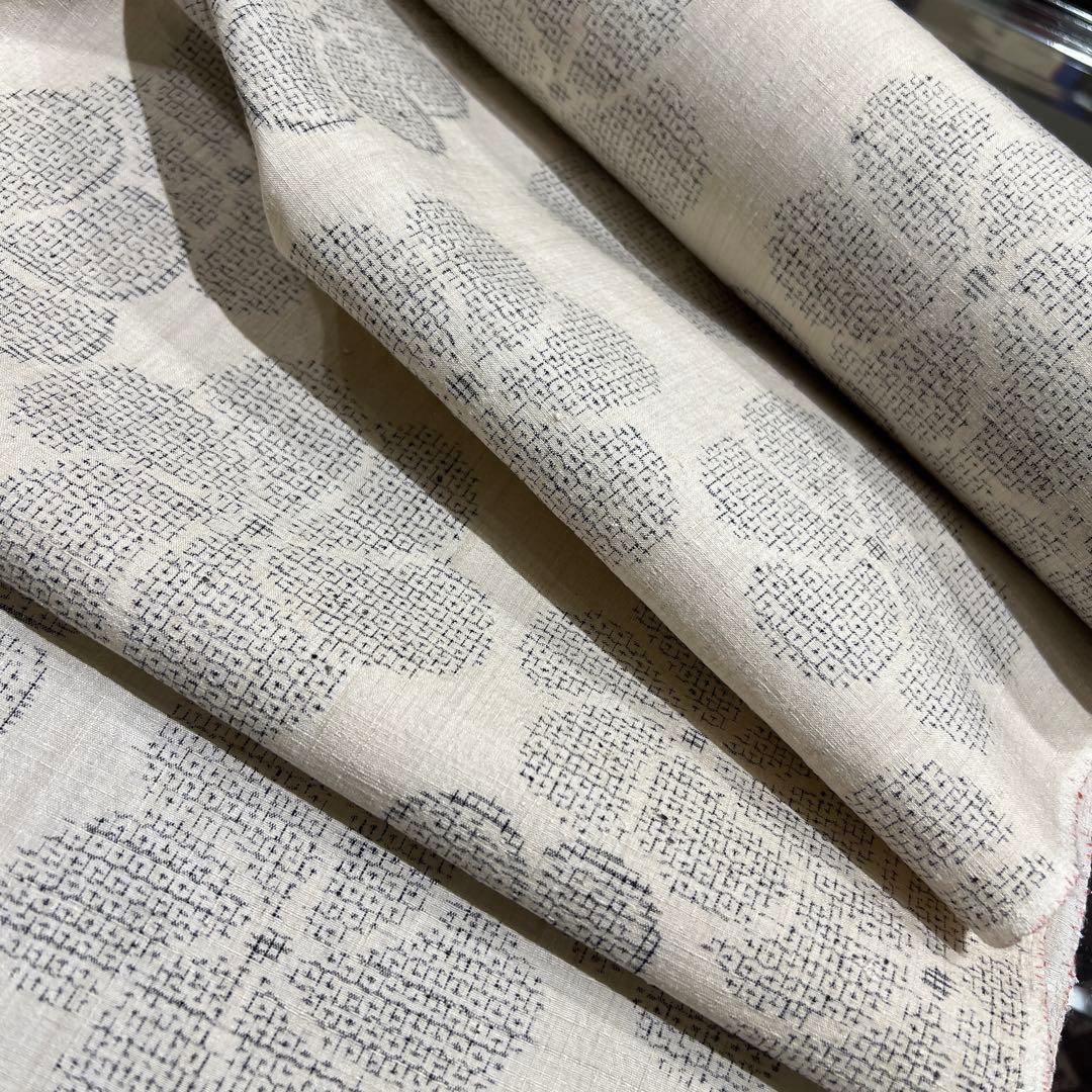 洗い張り品】重要無形文化財 本場結城紬 生成色 八十亀甲 正絹 証紙