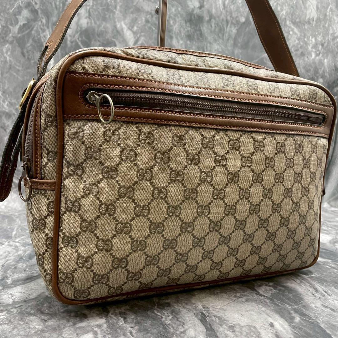 ✨美品✨GUCCI GG ショルダーバッグ ブラウン ベージュ金具 ロゴ